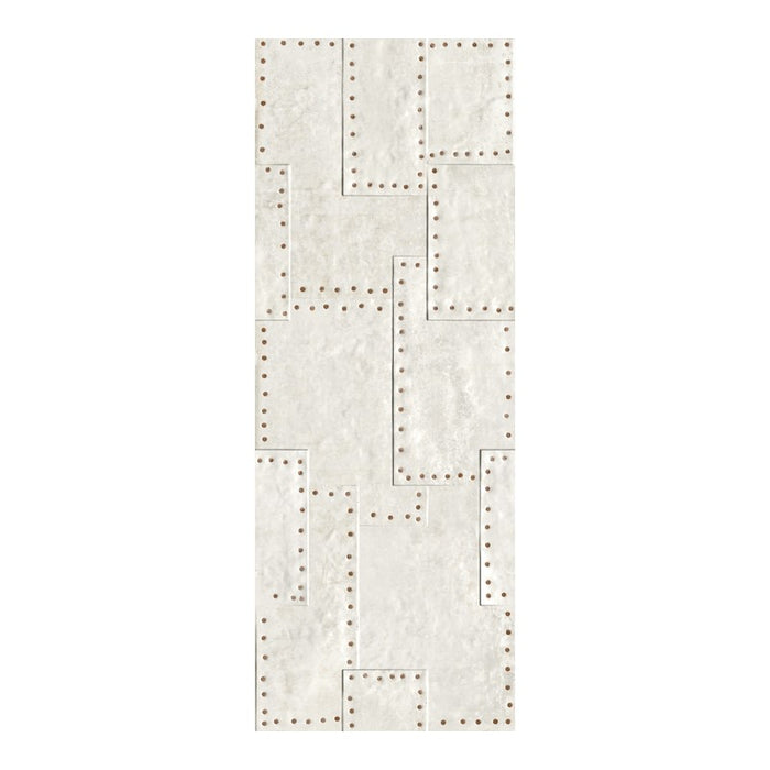 Grunge White Metal Look 18x47" Ceramic Wall Tile