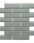 Modern Gray Textured Glass 12"x12" Subway Mosaic Tile with 1-1/2"x6" Bricks