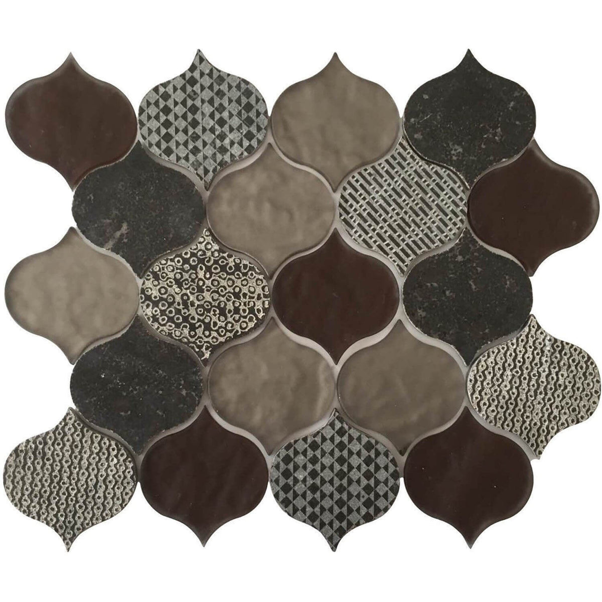 Stone and Glass Droplet Mosaic Wall Tile