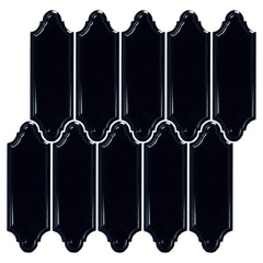 Onyx Black Ceramic Linterna Mosaic Tile - TileBuys