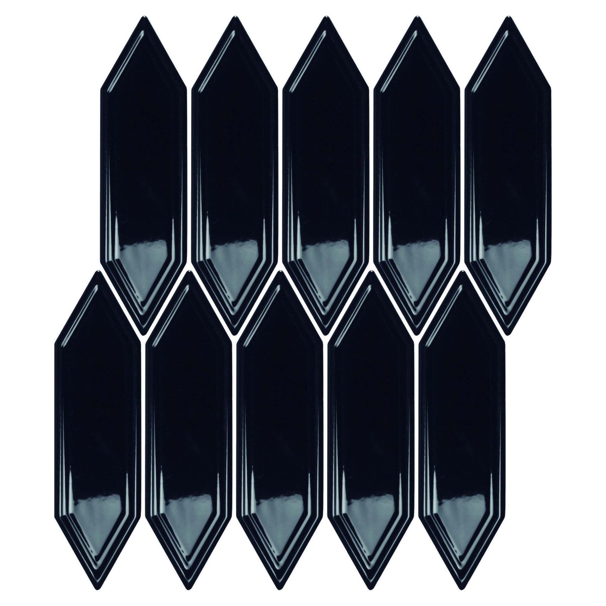 Onyx Black Ceramic Picket Tile Southampton - TileBuys