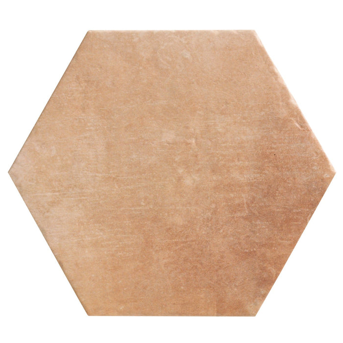 Orange Red Brick Look Hexagon Porcelain Tile - TileBuys