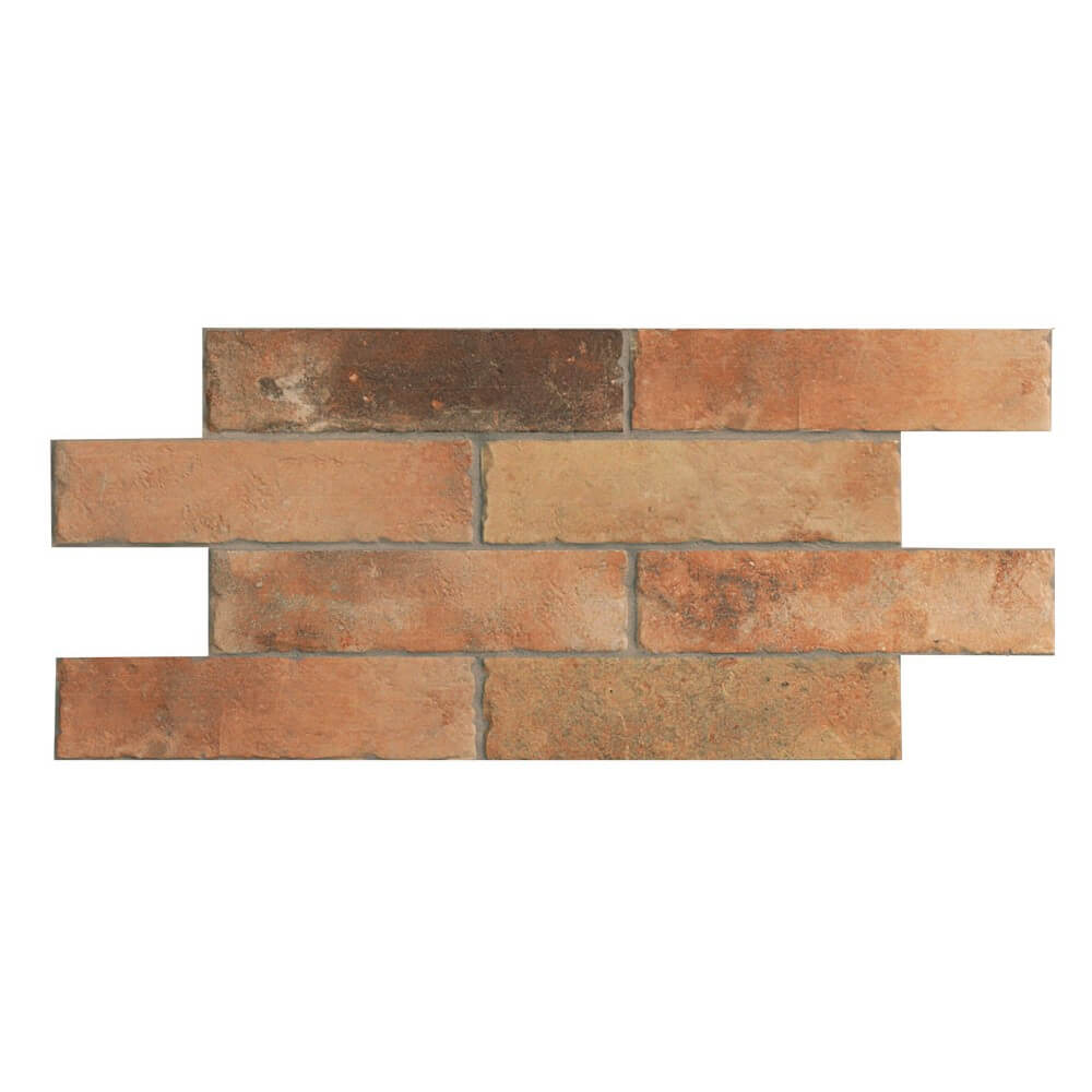 Orange Red Brick Look Subway Porcelain Tile - TileBuys