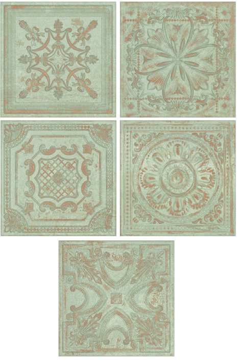 Patina Green Copper Ceramic Vintage Look Tile - TileBuys