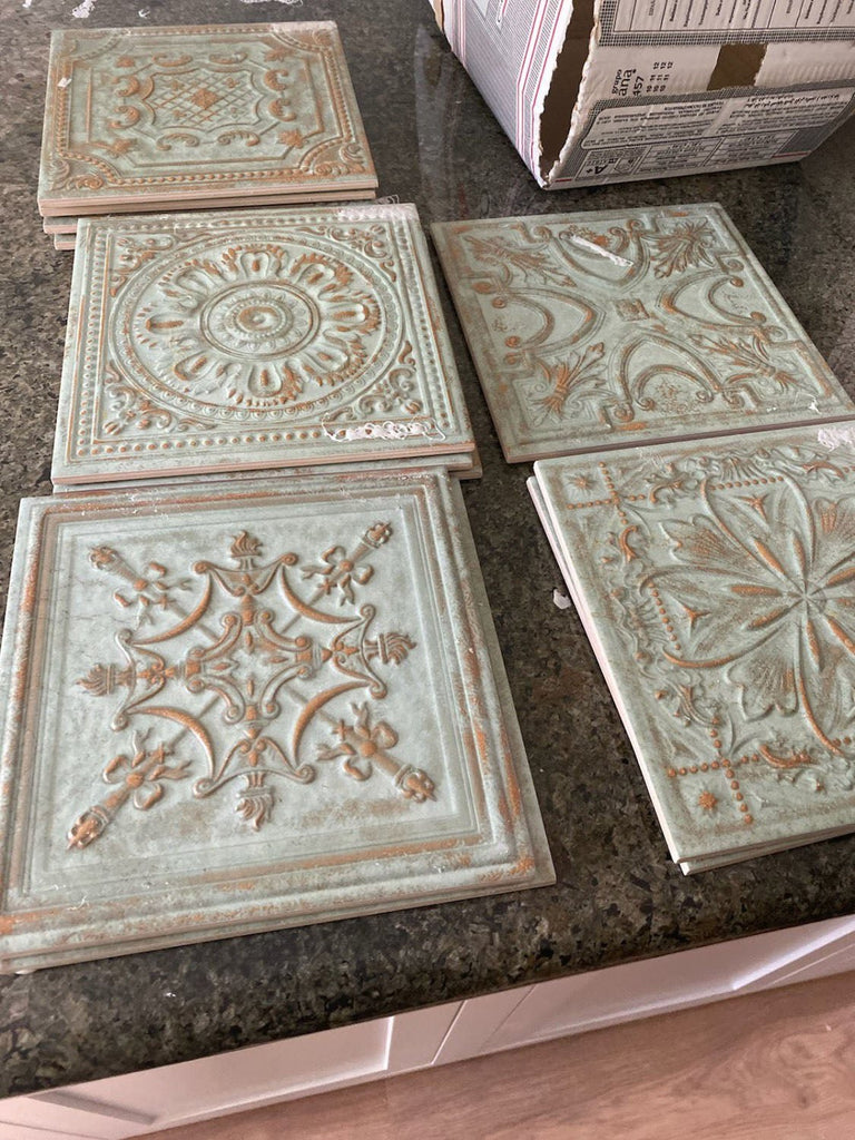 Patina Green Copper Ceramic Vintage Look Tile - TileBuys