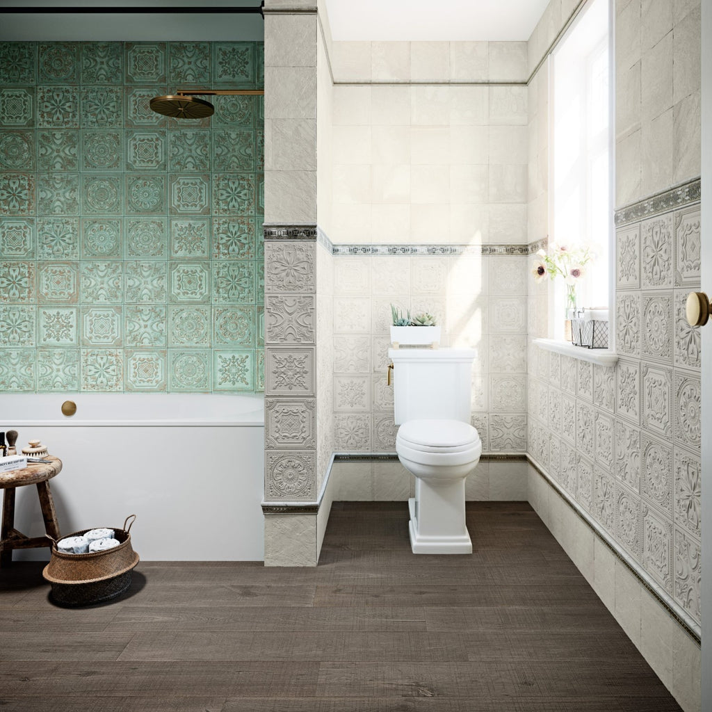 Patina Green Copper Vintage Look Tile