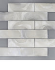 Pearlescent Hot Glass 2x6 Subway Mosaic Tile