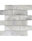 Pearlescent Hot Glass 2x6 Subway Mosaic Tile