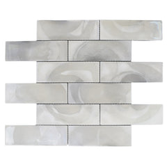 Pearlescent Hot Glass 2x6 Subway Mosaic Tile