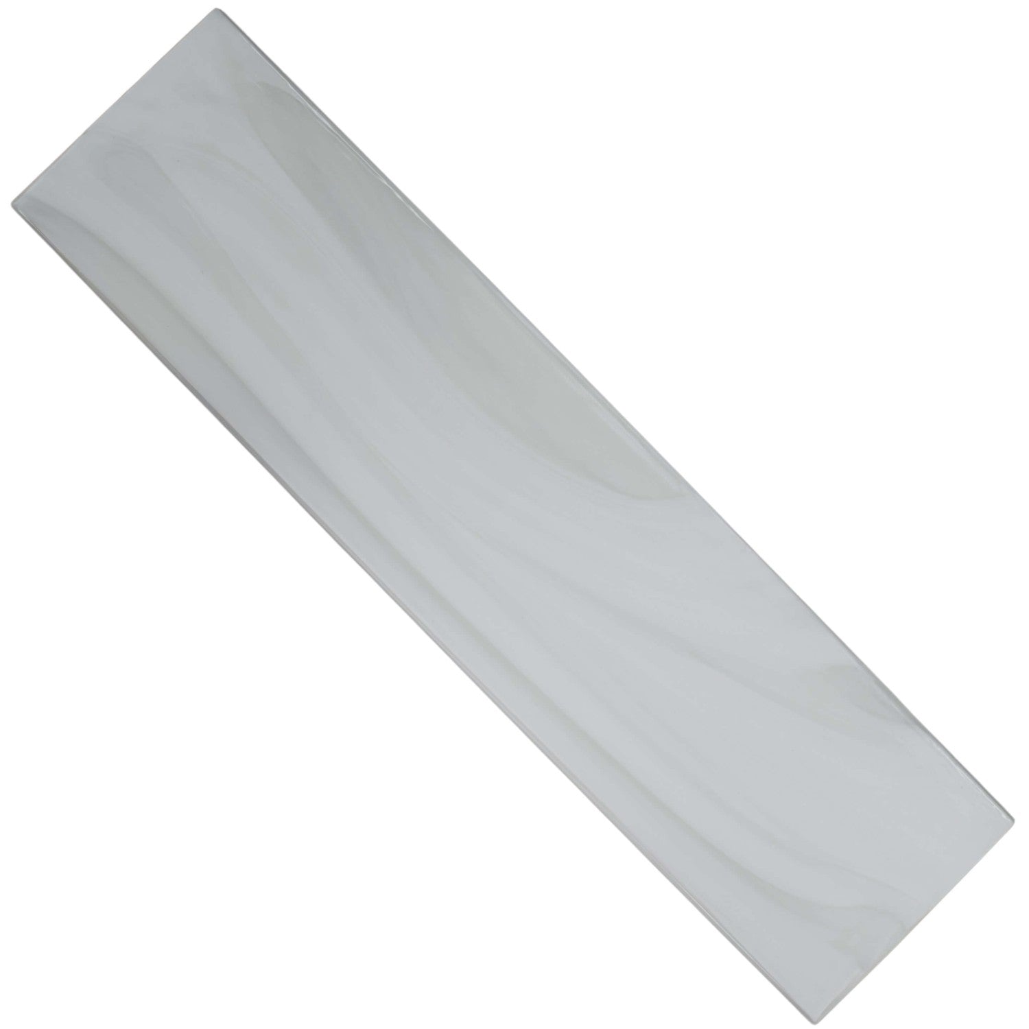 White Pearlescent Glazed Glass Subway Tile