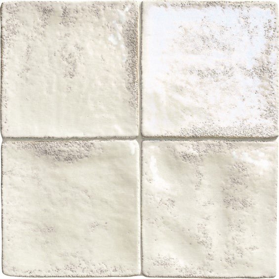 Perla Glossy Antique White Ceramic 4 x 4 Tile - TileBuys