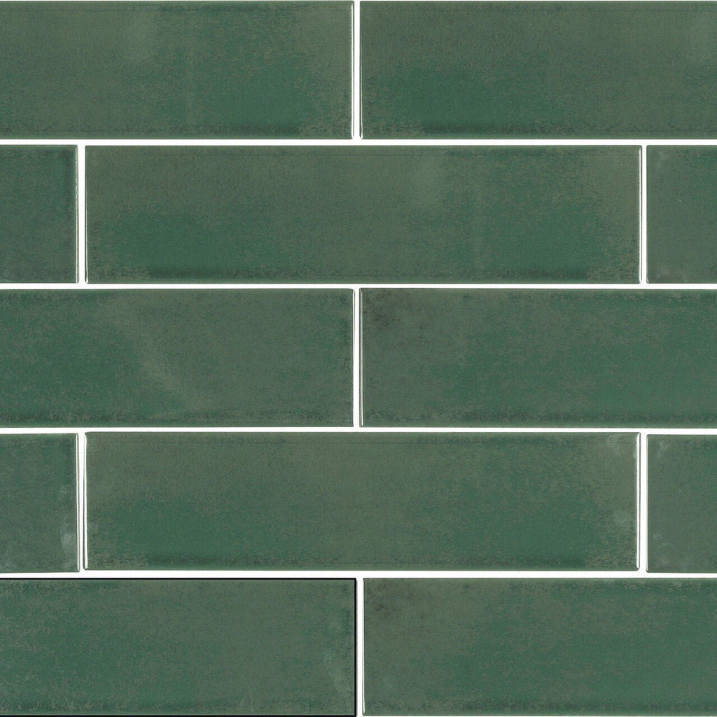 Reality Ceramic 3x12 Subway Wall Tile in Glossy Palm Green - TileBuys