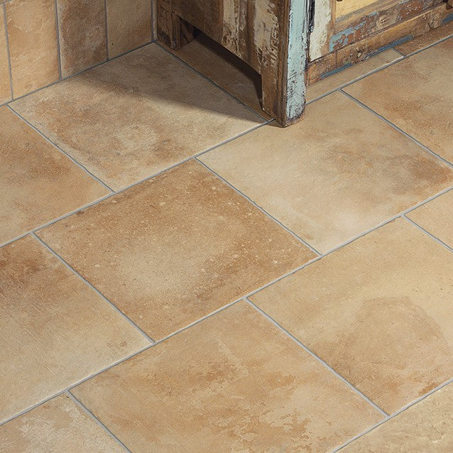 Orange Red Brick Look Porcelain 14x14 Tile