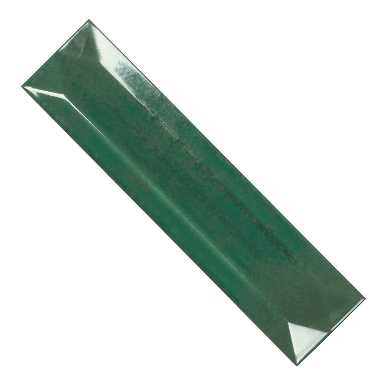 Refraction Ceramic 3D 3x12 Subway Tile in Glossy Palm Green - TileBuys