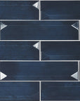 Refraction Ceramic 3D 3x12 Subway Tile in Glossy River Blue - TileBuys