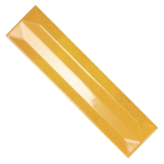 Refraction Ceramic 3D 3x12 Subway Tile in Glossy Sahara Yellow - TileBuys