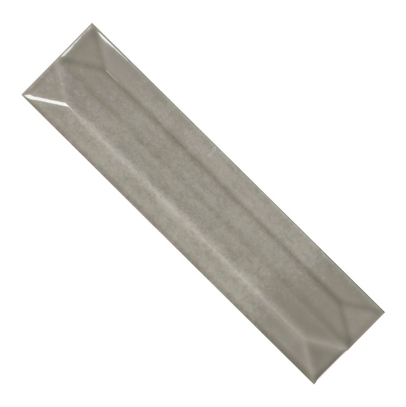 Refraction Ceramic 3D 3x12 Subway Tile in Glossy Smoky Gray - TileBuys