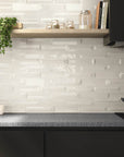 Refraction Ceramic 3D 3x12 Subway Tile in Glossy Wind Gray - TileBuys