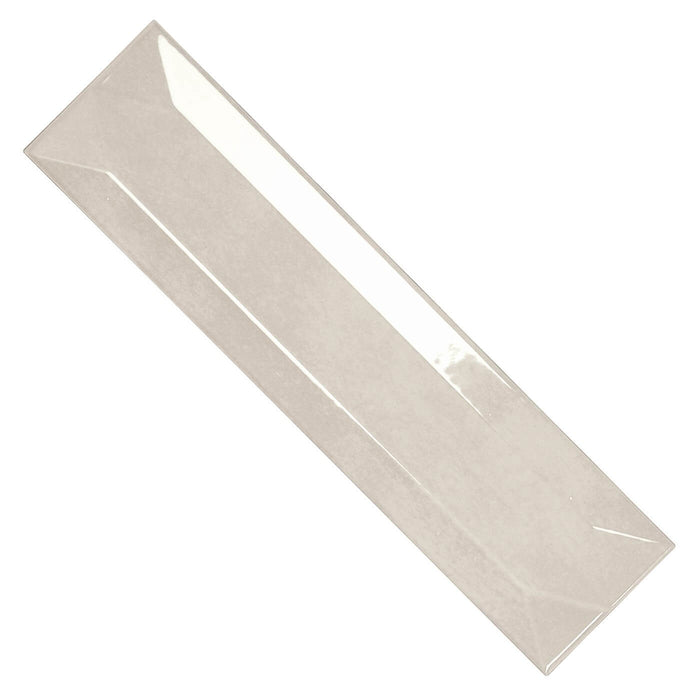 Refraction Ceramic 3D 3x12 Subway Tile in Glossy Wind Gray - TileBuys