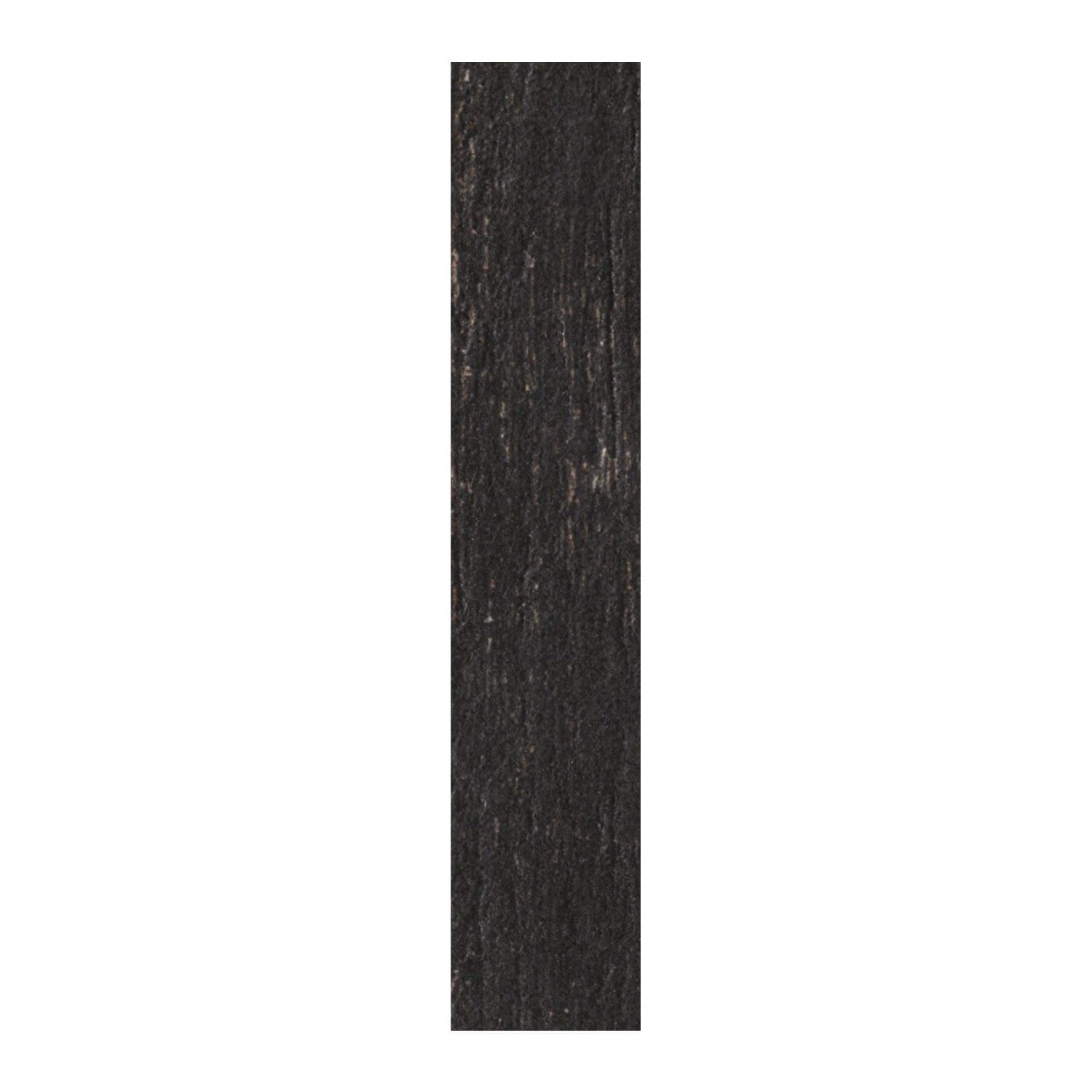 Closeup of Distressed Black Wood Look 3x24 Porcelain Tile
