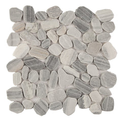 Salt & Pepper Marble - Flat Pebble Pattern Mosaic Tiles for Bathroom Floors - TileBuys