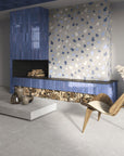Sapphire Blue 3x11 Porcelain Distressed Subway Tile - TileBuys