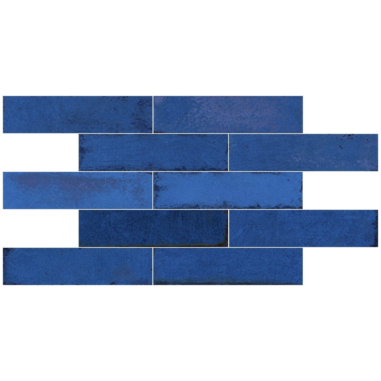 Sapphire Ocean Blue 3x11 Porcelain Distressed Subway Tile - TileBuys