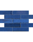 Sapphire Ocean Blue 3x11 Porcelain Distressed Subway Tile - TileBuys