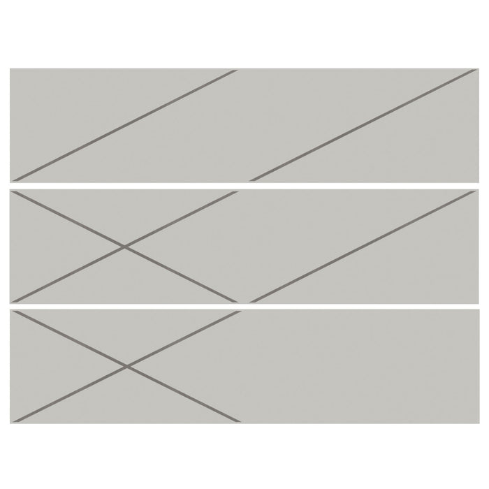 Silver Line 4 x 16 Gray Patterned Ceramic Subway Wall Tile - TileBuys