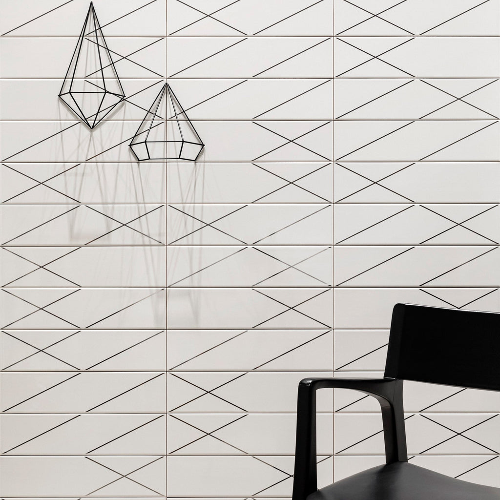 Silver Line 4 x 16 Gray Patterned Ceramic Subway Wall Tile - TileBuys