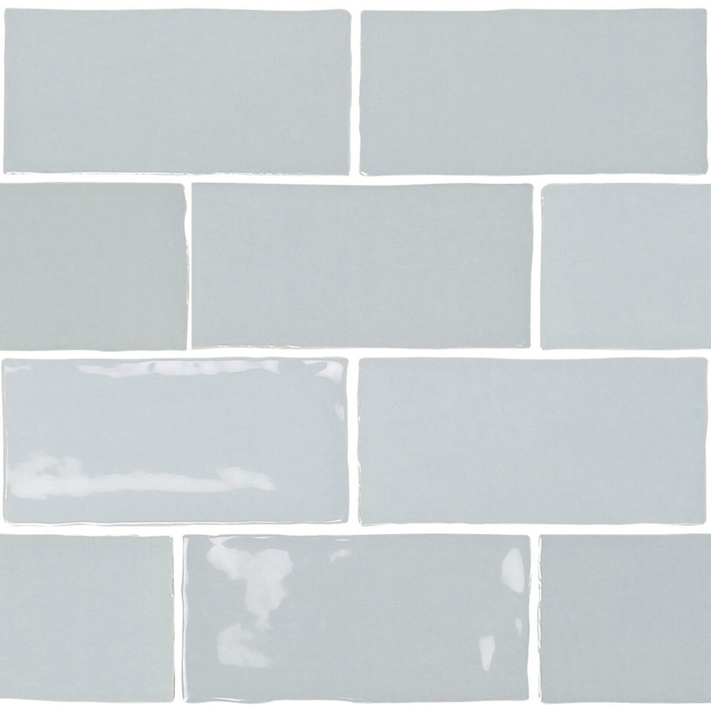 Glossy Sky Blue Ceramic 2.5x5" Subway Mosaic Tile Backsplash