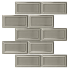 Smoke Gray Ceramic Beveled Edge Subway Tile - TileBuys