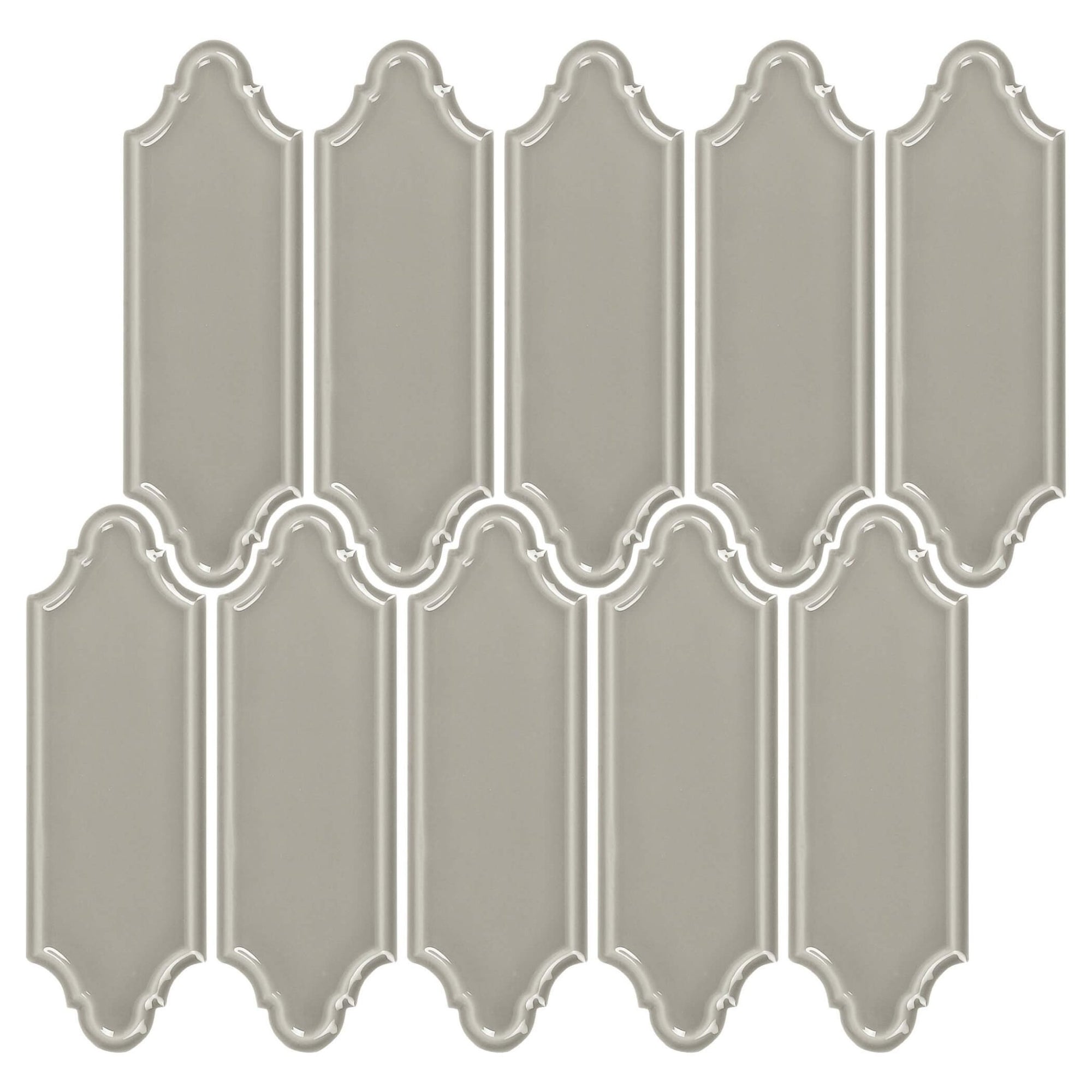 Smoke Gray Ceramic Linterna Mosaic Tile - TileBuys