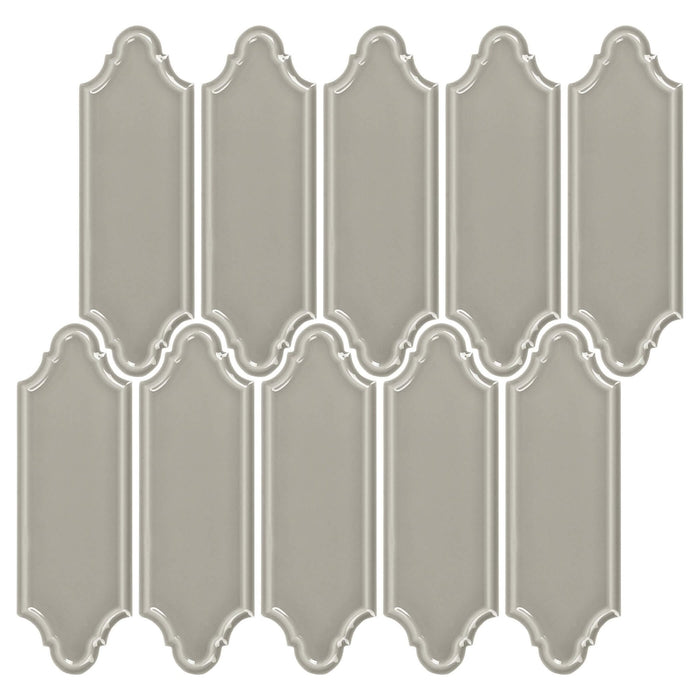 Smoke Gray Ceramic Linterna Mosaic Tile - TileBuys