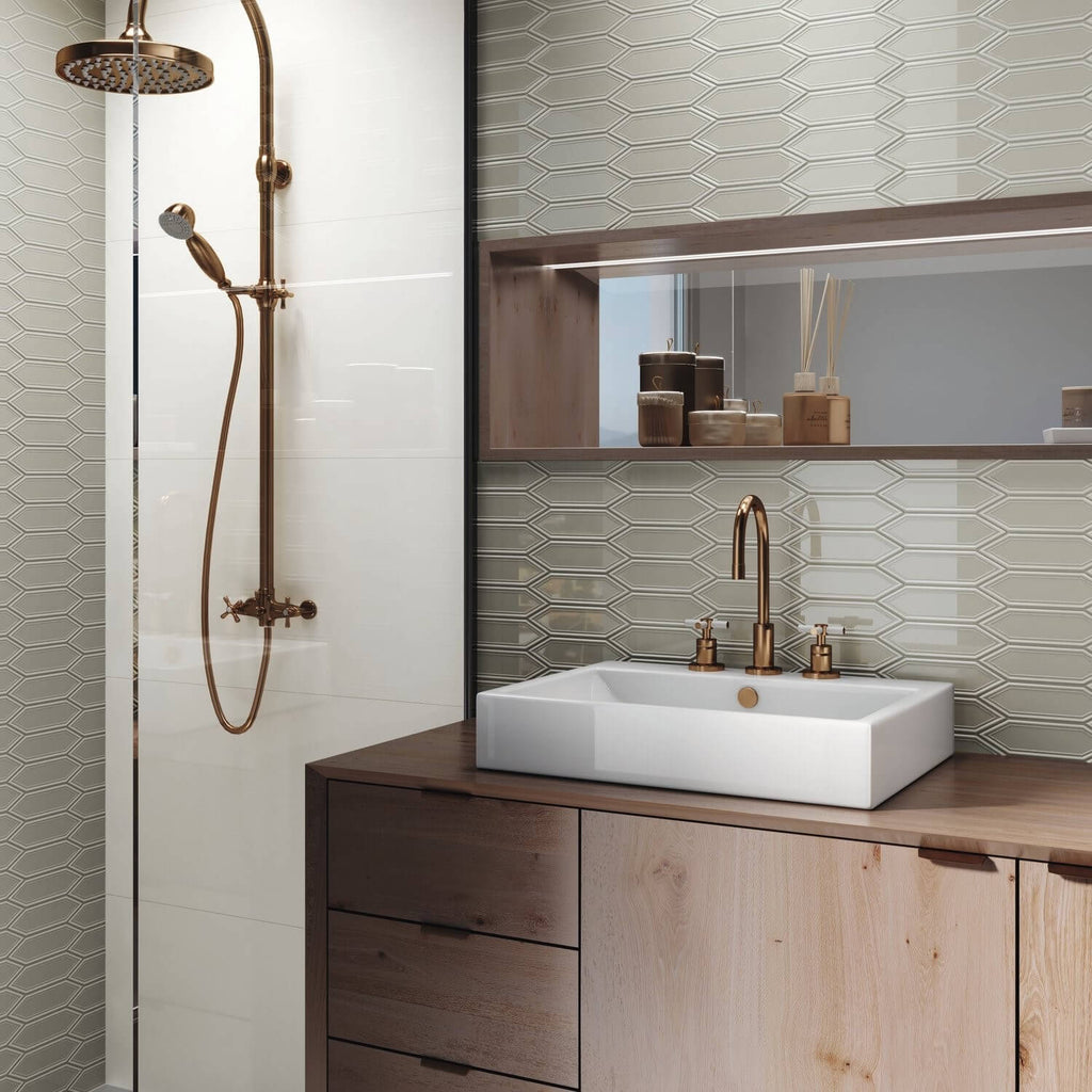 Smoke Gray Ceramic Picket Tile Southampton - TileBuys