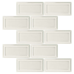 Snow White Ceramic Beveled Edge Subway Tile - TileBuys