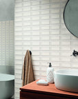 Snow White Ceramic Beveled Edge Subway Tile - TileBuys