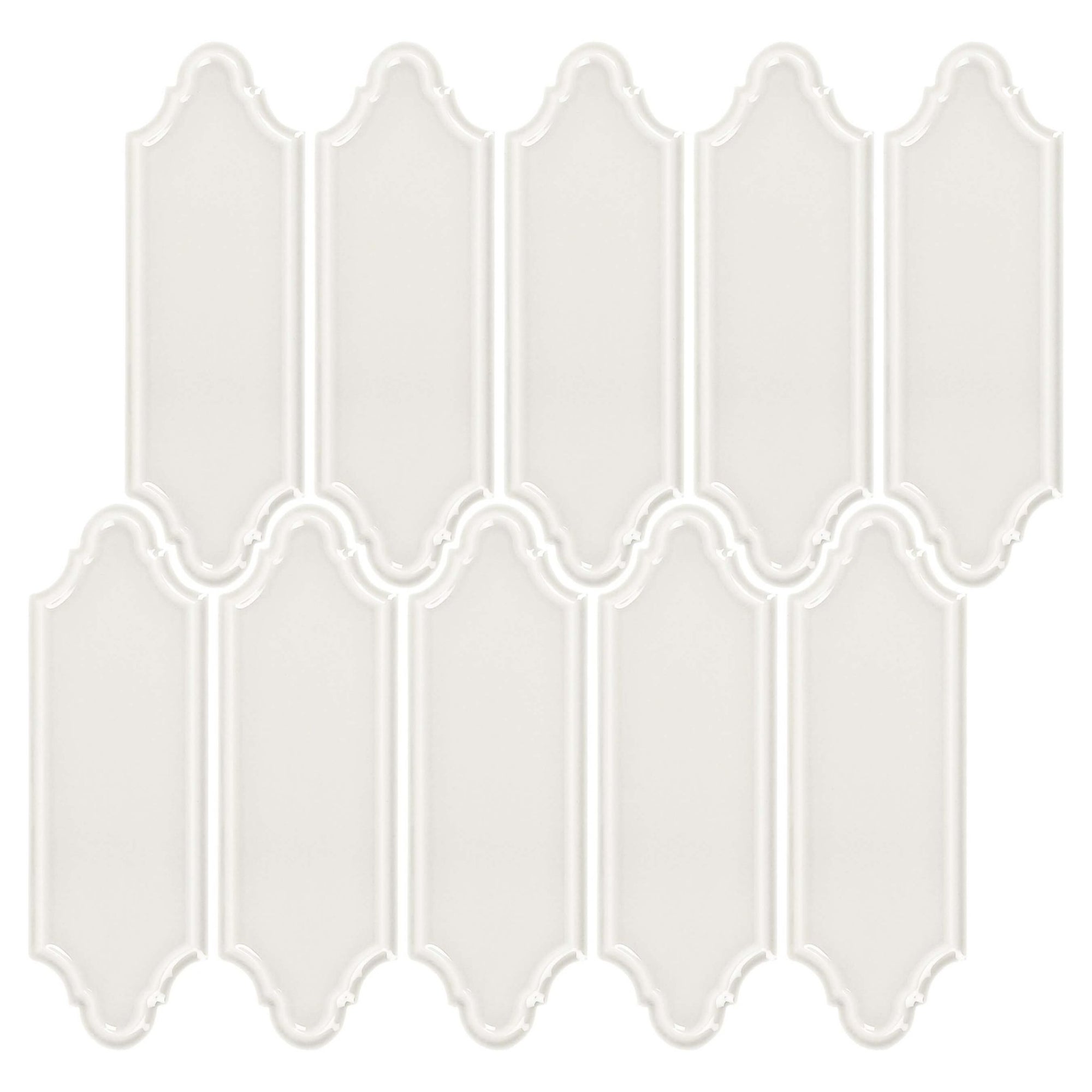 Snow White Ceramic Linterna Mosaic Tile - TileBuys