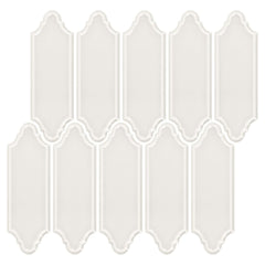 Snow White Ceramic Linterna Mosaic Tile - TileBuys