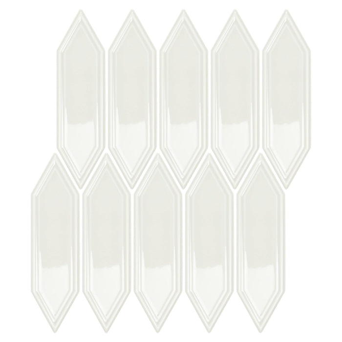 Snow White Ceramic Picket Tile Southampton - TileBuys