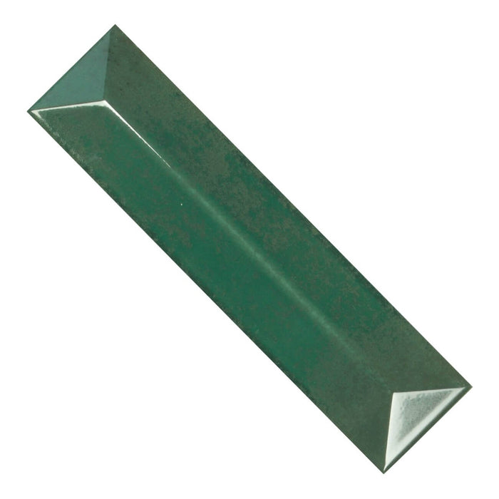 Spectrum Ceramic 3D 3x12 Subway Tile in Glossy Palm Green - TileBuys