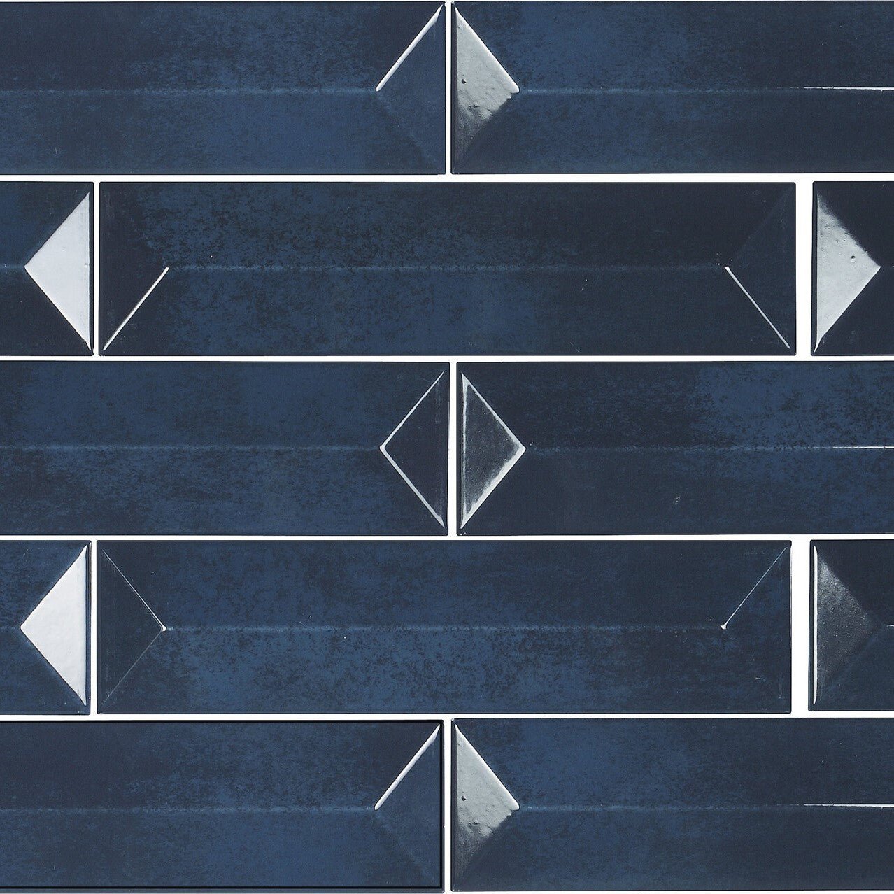 Spectrum Ceramic 3D 3x12 Subway Tile in Glossy River Blue - TileBuys