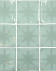 Starburst Ceramic Deco 5 x 5 Tile in Glossy Aqua - TileBuys