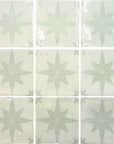 Starburst Deco 5 x 5 Tile in Glossy Light Gray Ceramic - TileBuys