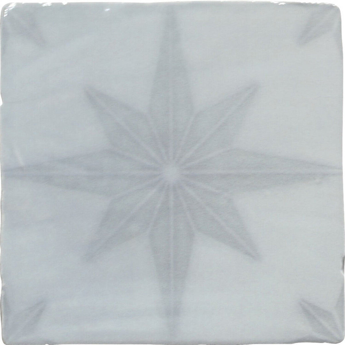 Starburst Deco 5 x 5 Tile in Glossy Sky Blue Ceramic - TileBuys