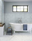 Starburst Deco 5 x 5 Tile in Glossy Sky Blue Ceramic - TileBuys