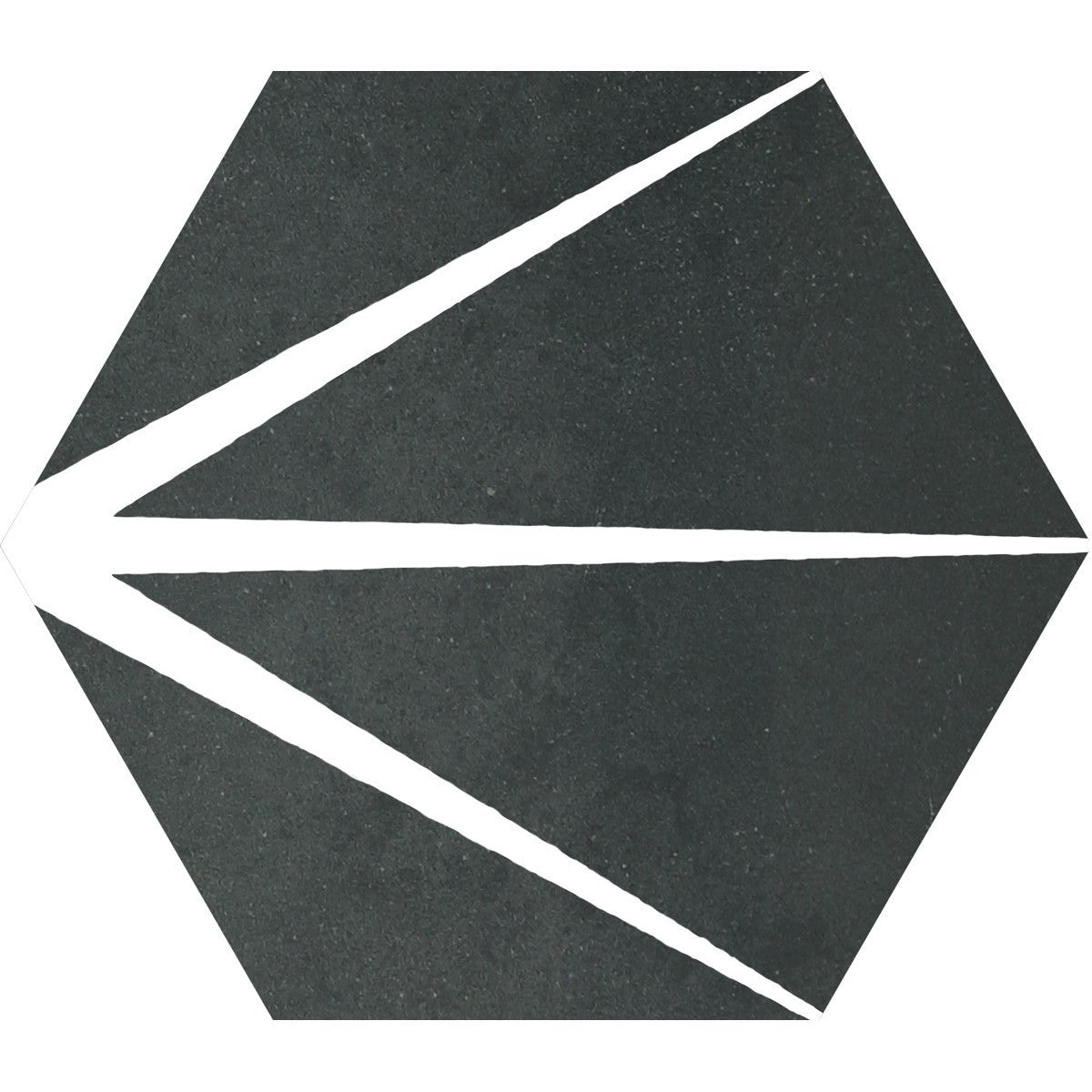 Starburst Pattern Hexagon Porcelain Tiles in Black - TileBuys