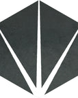 Starburst Pattern Hexagon Porcelain Tiles in Black - TileBuys