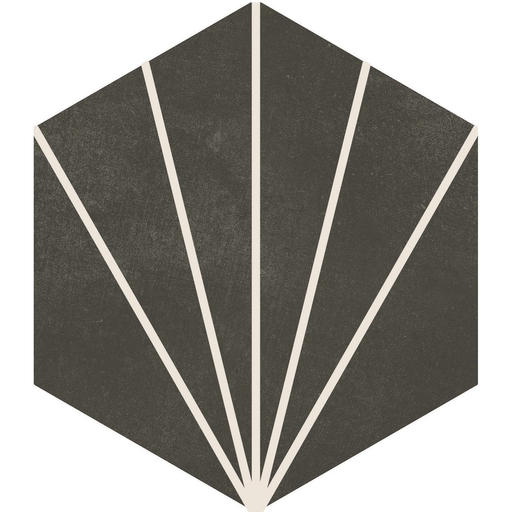 Starline Pattern Hexagon Porcelain Tiles in Black - TileBuys