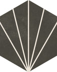 Starline Pattern Hexagon Porcelain Tiles in Black - TileBuys